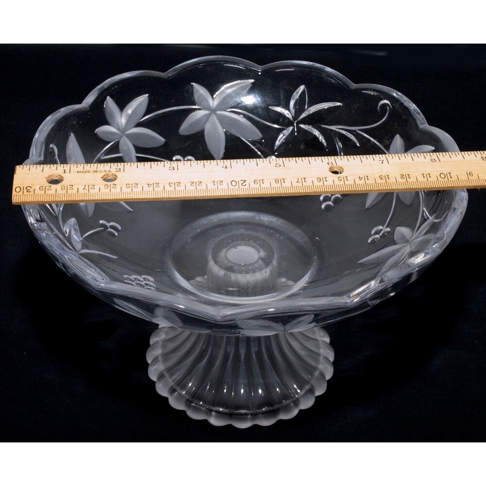 Mikasa Garden Terrace Lead Crystal Floral Compote on Pedestal